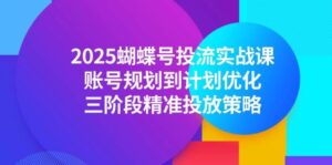 2025蝴蝶号投流实战课，账号规划到计划优化，三阶段精准投放策略-天威侠客｜小天爱分享项目学习网