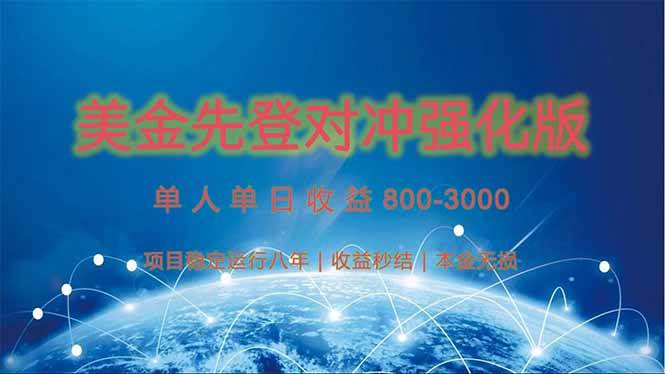 美金先登计划对冲强化版，2025年黑马中最暴力收益日收益1k-4k-天威侠客｜小天爱分享项目学习网