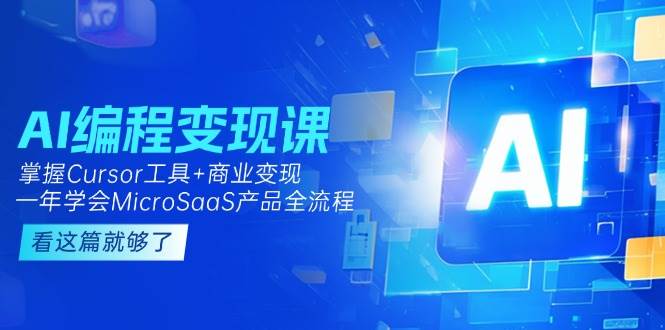 AI编程变现课：掌握Cursor工具+商业变现，一年学会MicroSa-天威侠客｜小天爱分享项目学习网